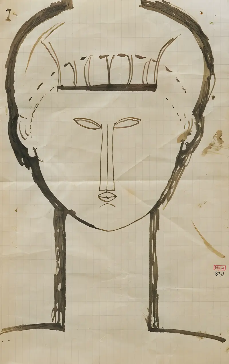 Amedeo Modigliani's 'Tête' features a stylized head with elongated features.