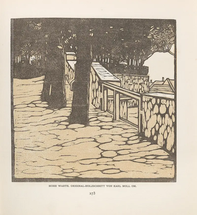 This painting features intricate designs and flowing forms characteristic of Art Nouveau.