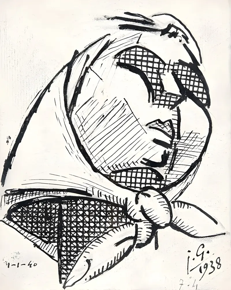 A portrait of a peasant woman by Julio González.