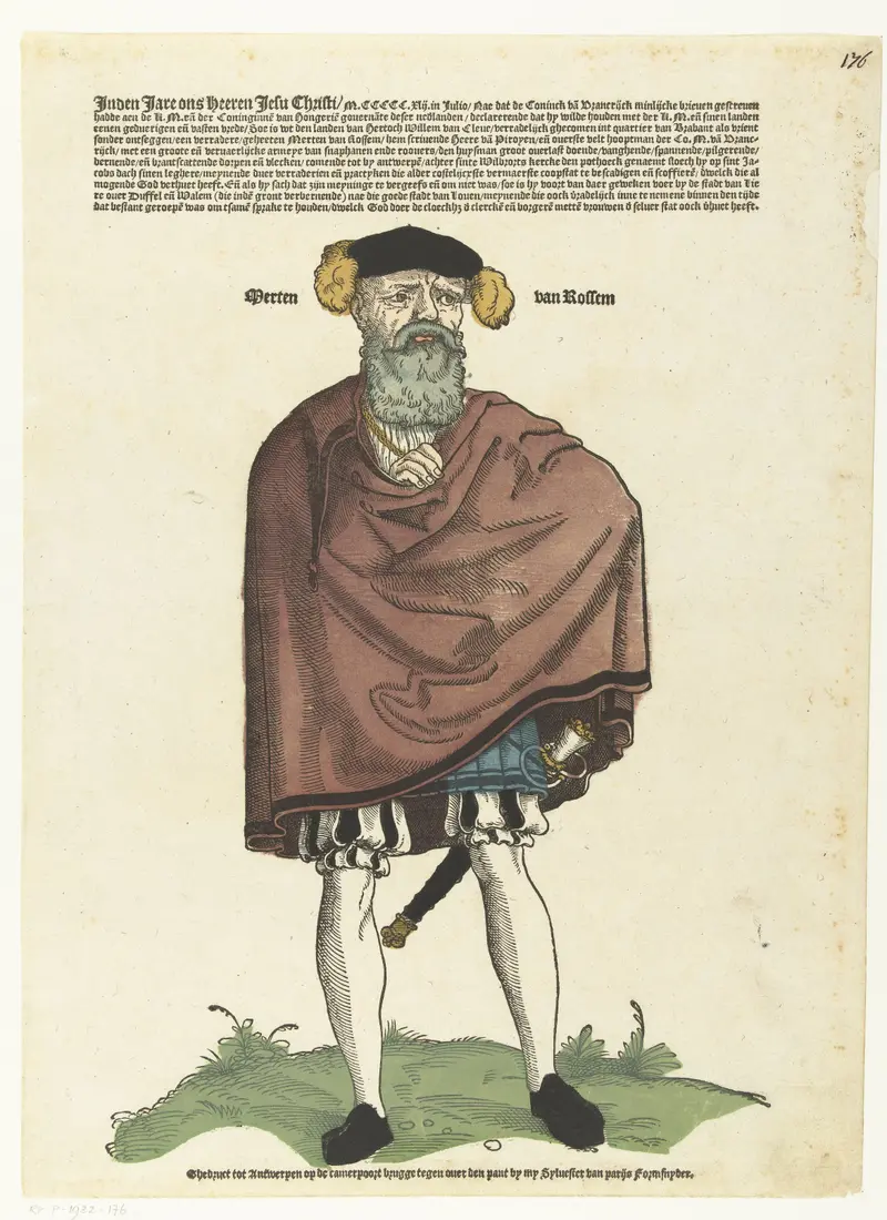 Portret van Maarten van Rossum by Cornelis Anthonisz, oil painting