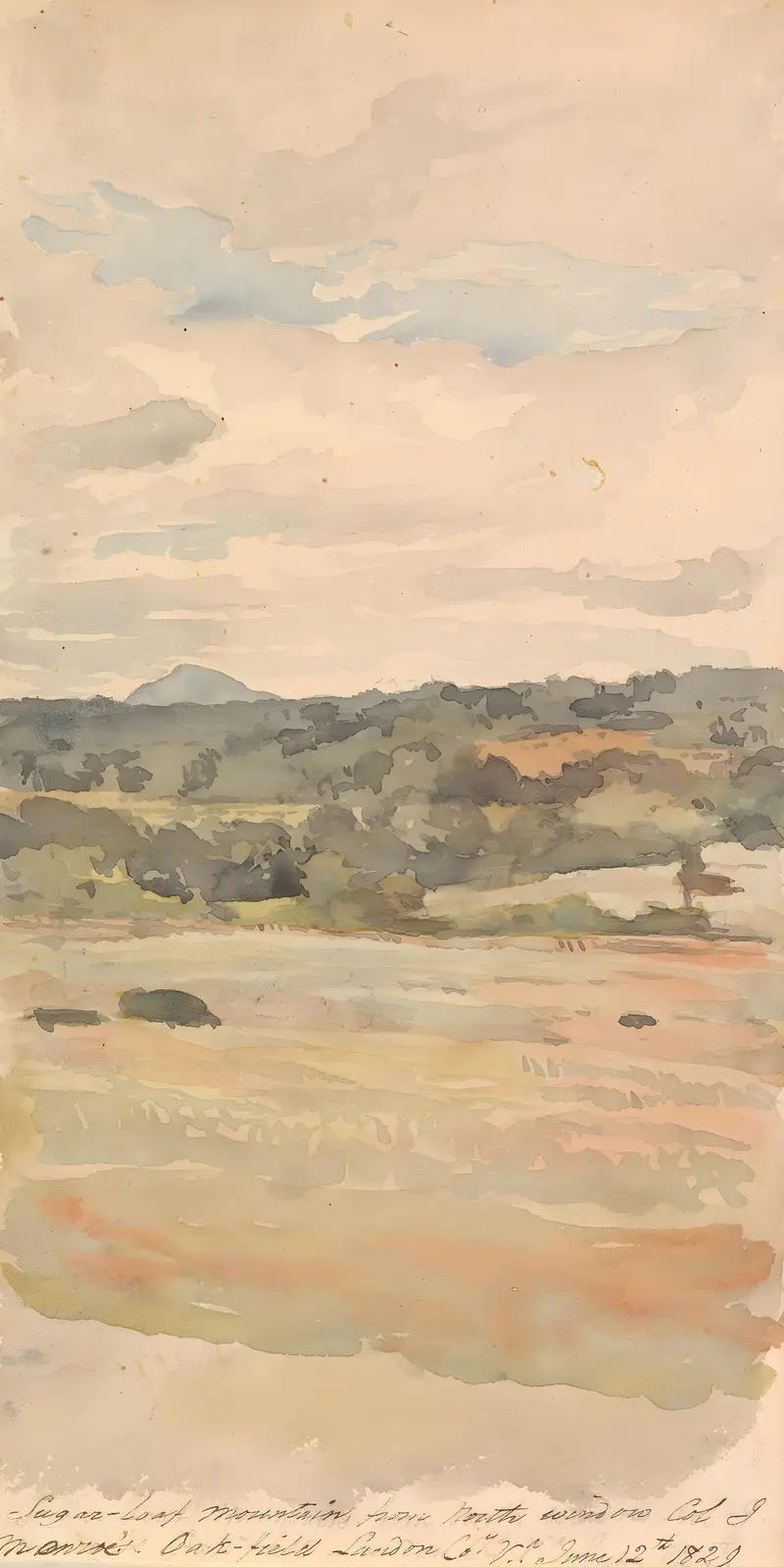 Landscape of Sugar-Loaf Mountain by Thomas Sully, oil painting