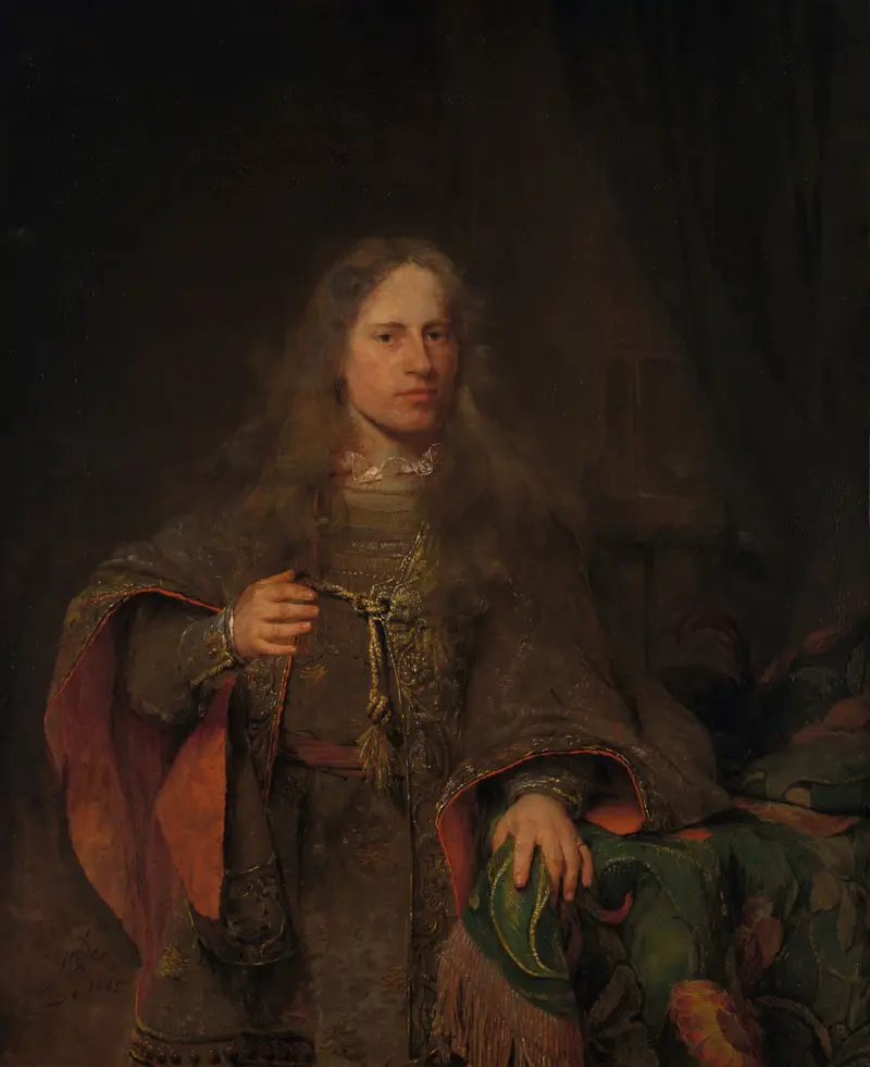 Portrait of a nobleman in historical costume, oil painting by Aert de Gelder