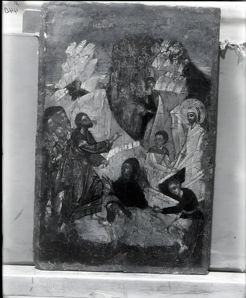 Raising of Lazarus, Baroque oil painting by an unidentified artist, depicting Jesus calling Lazarus.