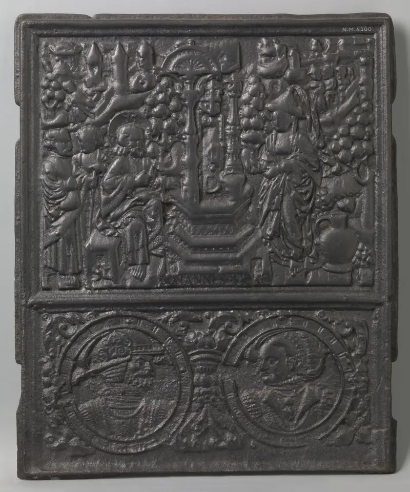 Ceramic tile depicting Christ and the Samaritan woman, Unknown Artist