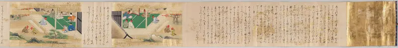 Animal duel in silver by Asai Ryōi, featuring chickens and rats in a courtyard.