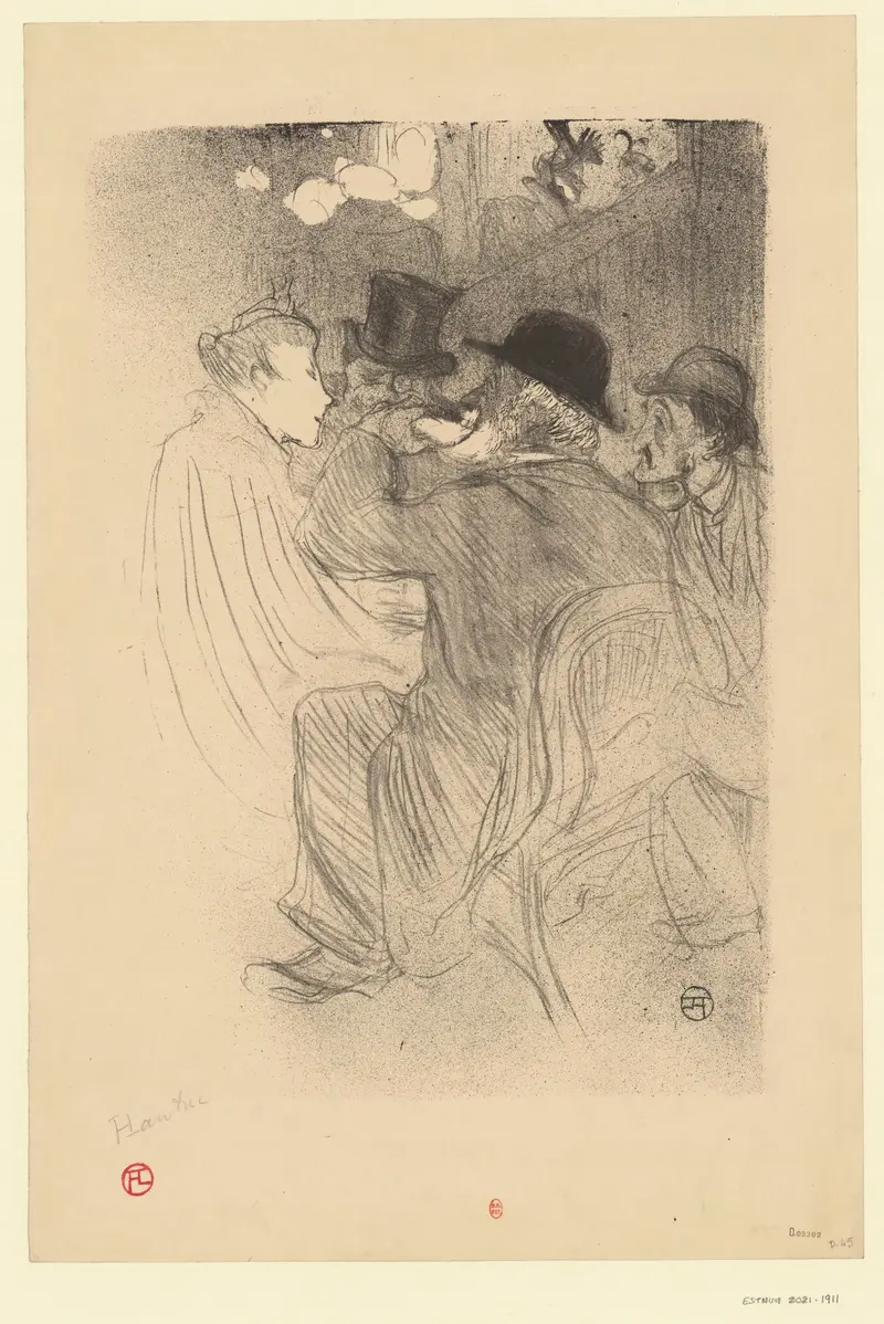 Henri de Toulouse-Lautrec's painting captures the lively atmosphere of the Moulin Rouge.