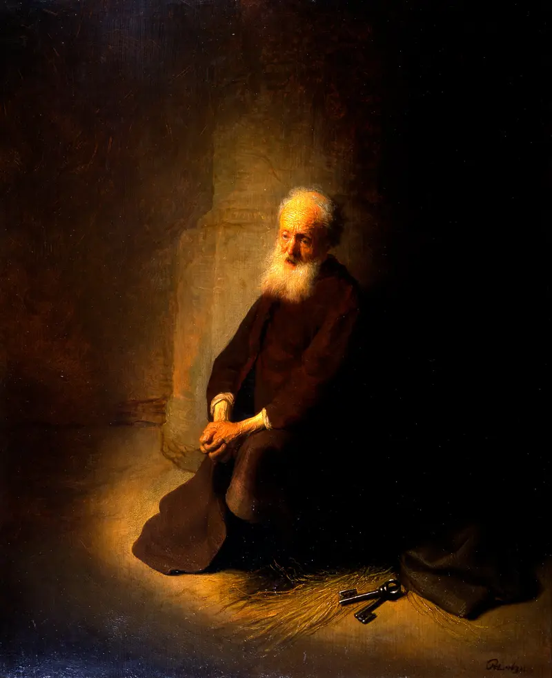 Rembrandt's 'St. Peter in Prison' captures a moment of divine intervention.