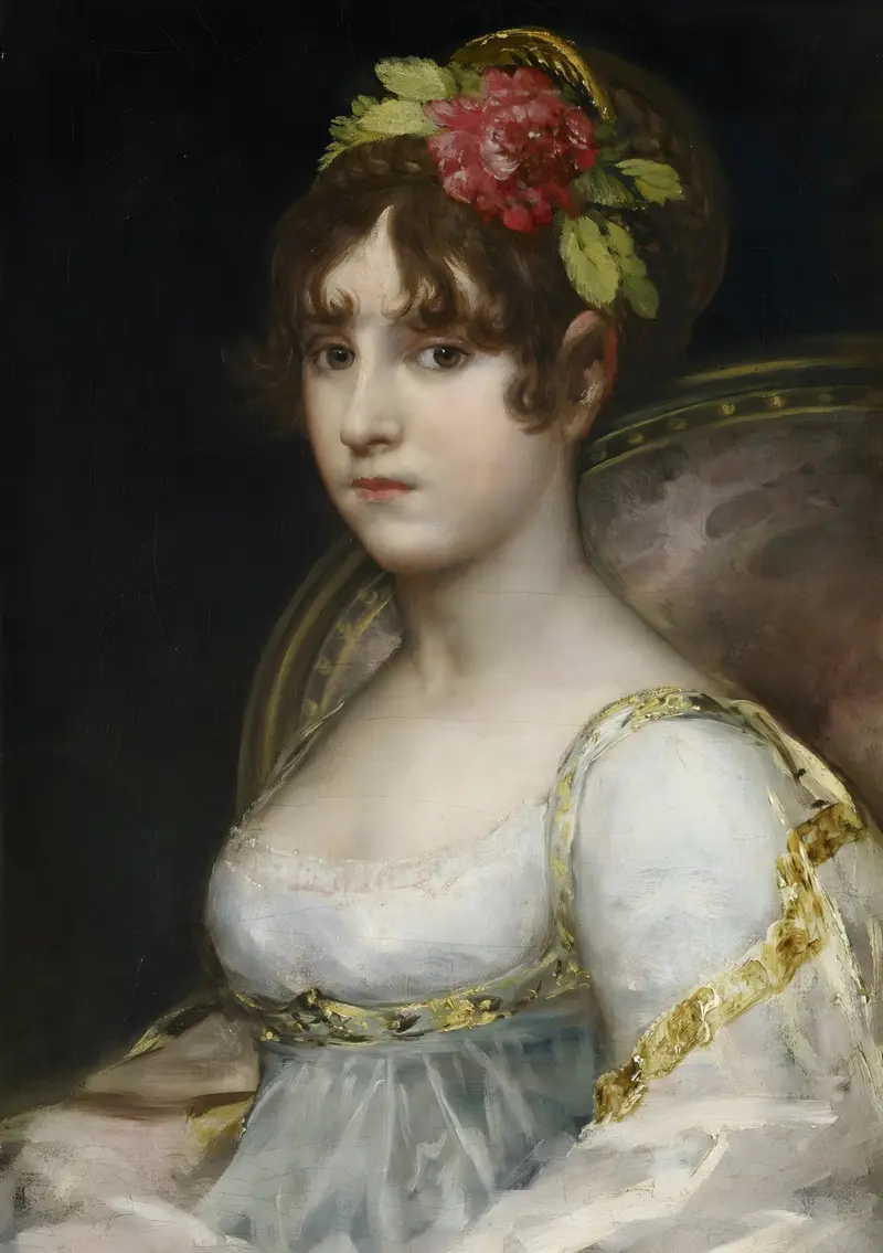 Portrait of Countess of Haro by Francisco de Goya, depicting a noblewoman in a dark gown with a lace mantilla.