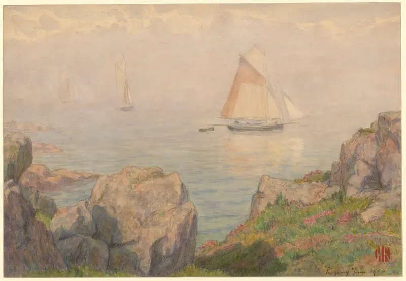 Landscape with vibrant colors by Henri Rivière, Post-Impressionism