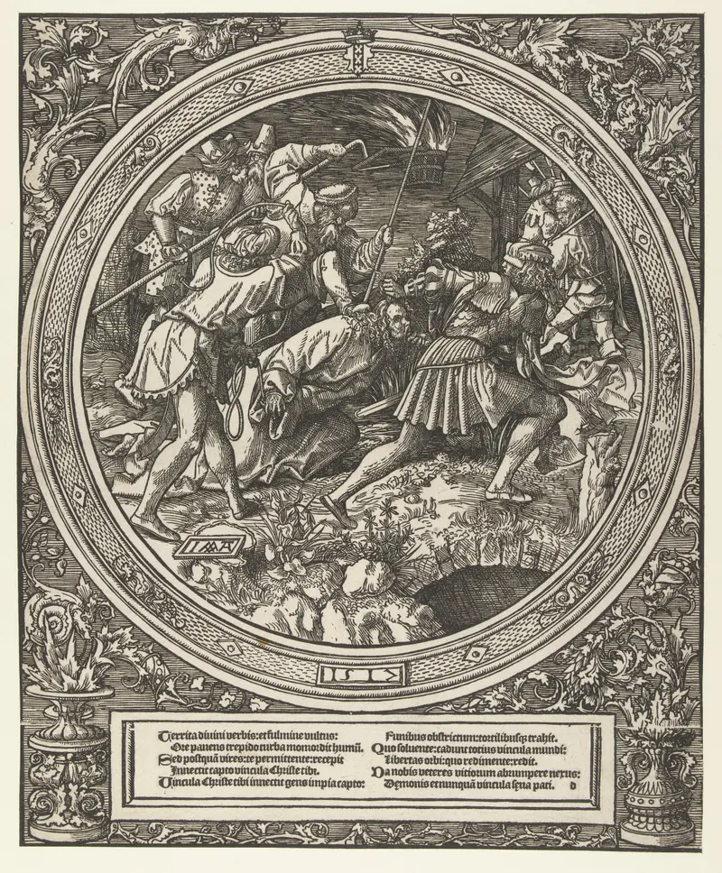 De gevangenneming van Christus by Jacob Cornelisz van Oostsanen, paper medium, depicts the arrest of Christ with dramatic light.
