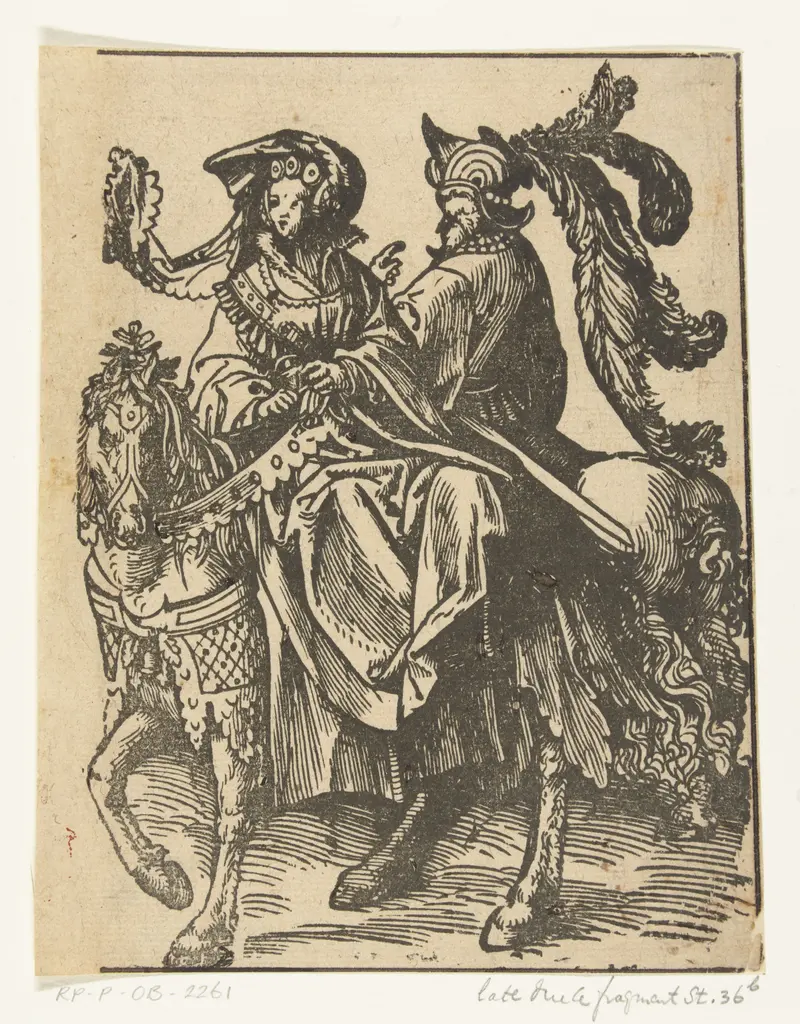 Portrait of Gertruida van Saksen and Robrecht I de Fries, paper by Jacob Cornelisz van Oostsanen