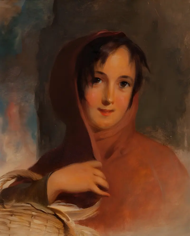 Thomas Sully's 'Gatherer of Chips' depicts a lively scene with vibrant colors and engaging figures.