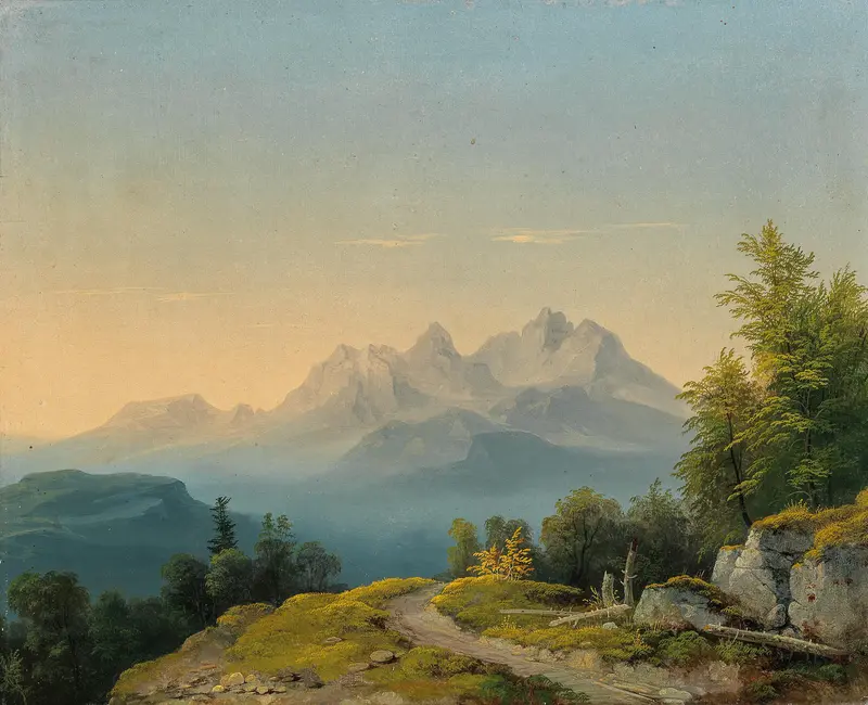 Landscape of Triglav mountains by Markus Pernhart, oil painting