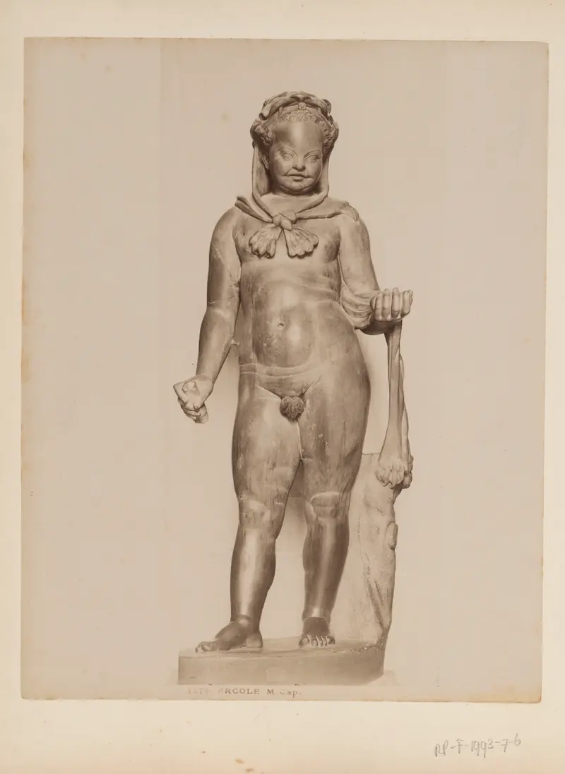 Sculpture of Hercules as a child, albumen print by James Anderson