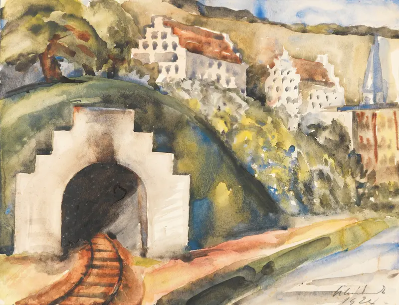 Tunnel bei Wasserburg am Inn by Paul Kleinschmidt, oil on canvas depicting a serene landscape.