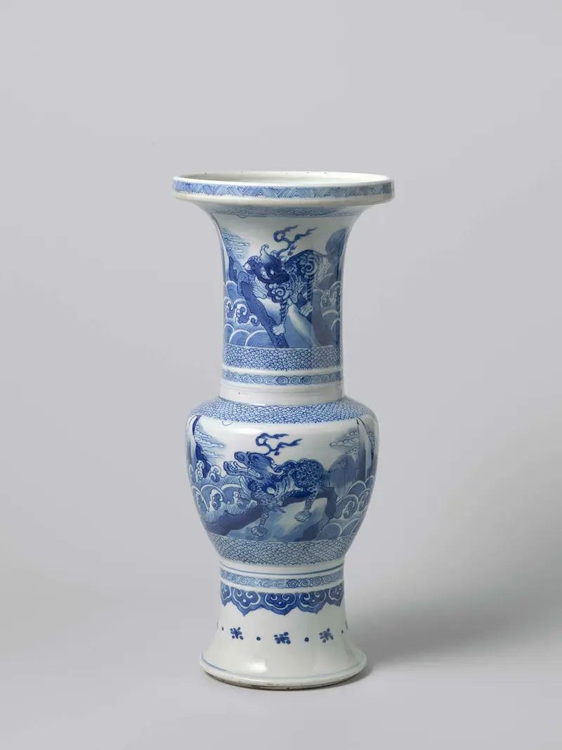 Baluster vase with qilin design, porcelain, unknown artist