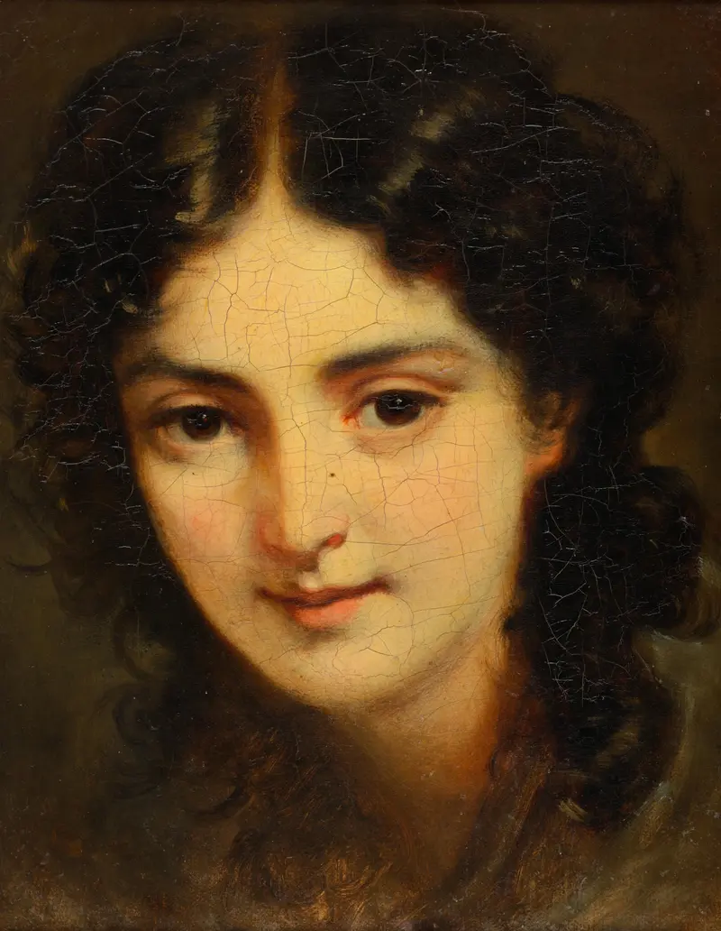 A portrait of a young lady by Johann Baptist Reiter.