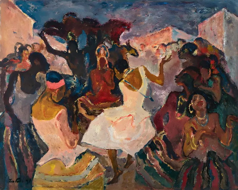 A vibrant depiction of dancers celebrating samba.