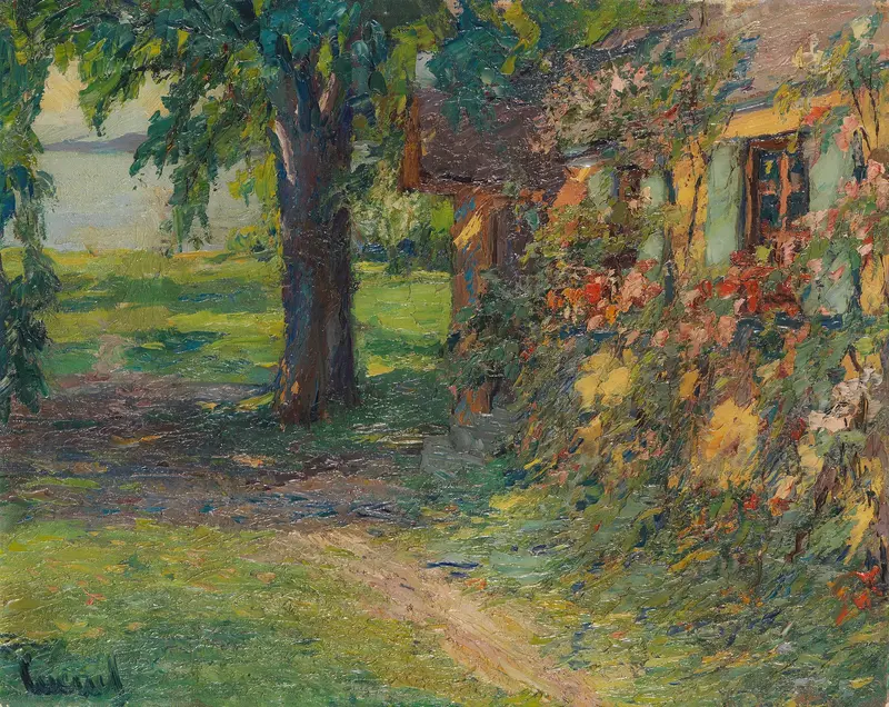 The artist’s house on Lake Starnberg, Impressionism by Edward Cucuel