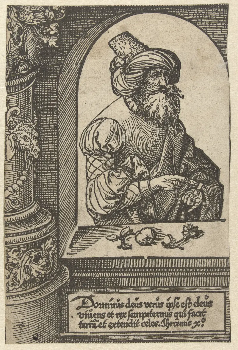 De profeet Jeremia by Jacob Cornelisz van Oostsanen, paper medium, depicting a prophet with a scroll.
