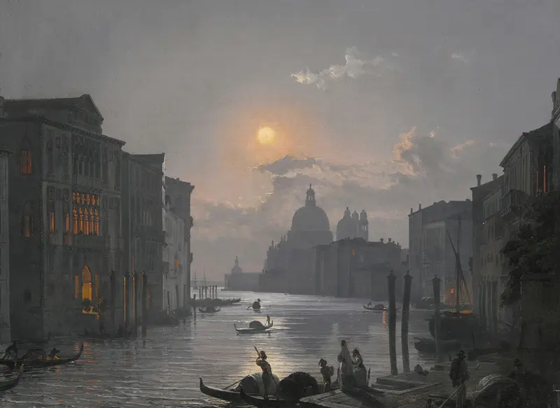 Landscape of the Grand Canal, oil painting by Friedrich von Nerly