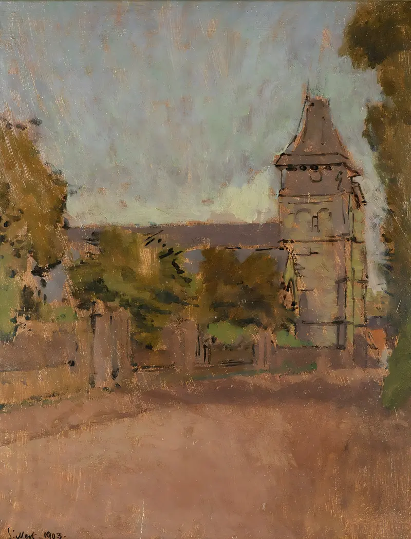 Sainte Marguerite Sur Mer by Walter Richard Sickert, oil painting depicting a turbulent sky and sea.