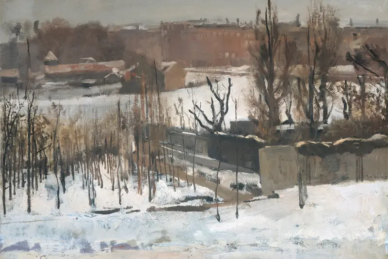 View of the Oosterpark, Amsterdam, in the Snow by George Hendrik Breitner, oil painting