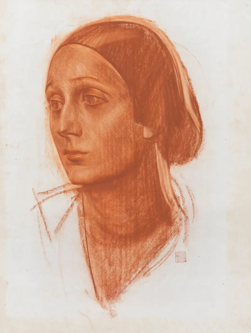 Portrait of Anna Pavlova by Alexandre Jacovleff showcases the elegance of the famous ballerina.