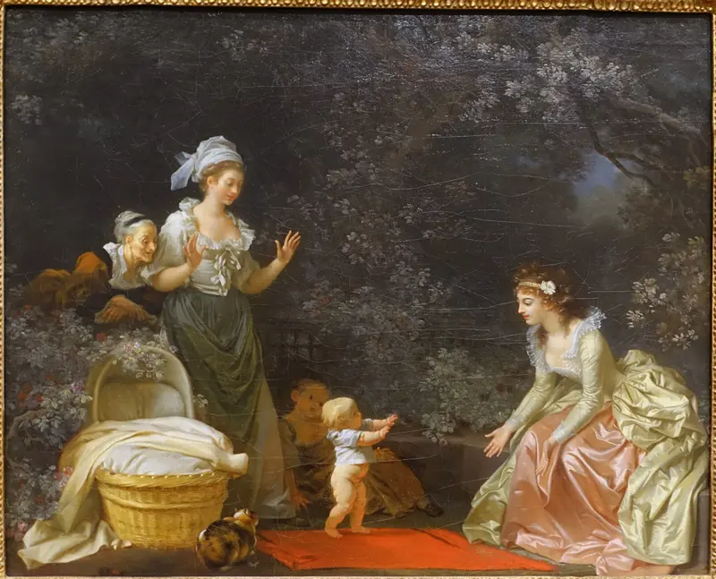 Figurative oil painting by Jean-Honoré Fragonard depicting a child in golden light