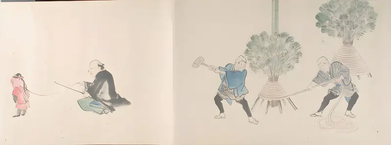 Floral motifs on paper by Suzuki Kiitsu from the Edo period