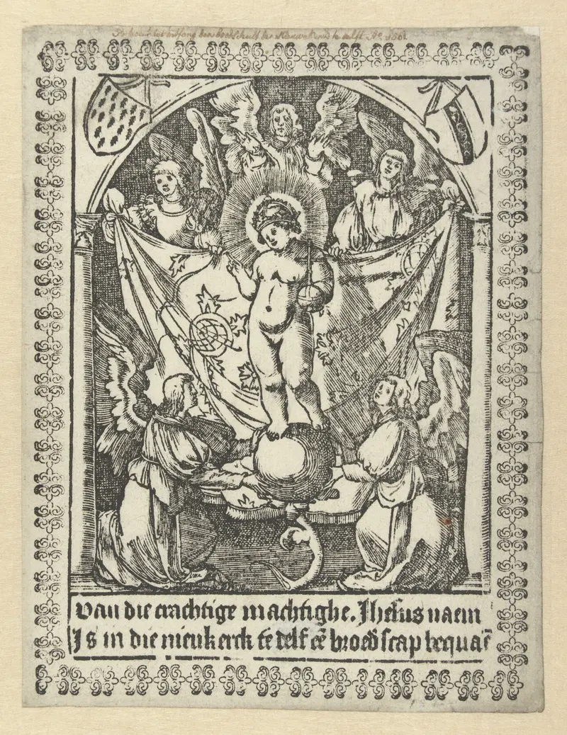Religious depiction of brotherhood figures by Jacob Cornelisz van Oostsanen, paper medium