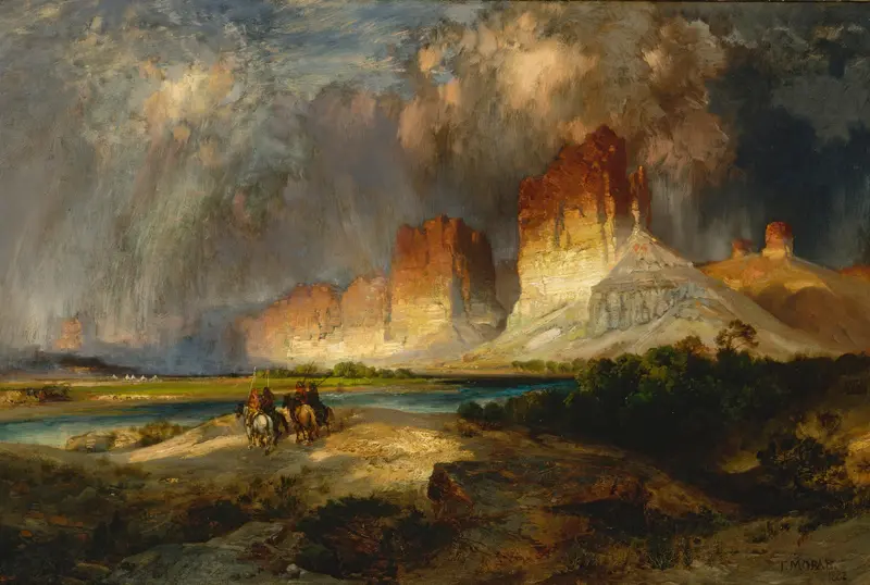 Cliffs Of The Upper Colorado River, Wyoming Territory, oil on canvas by Thomas Moran