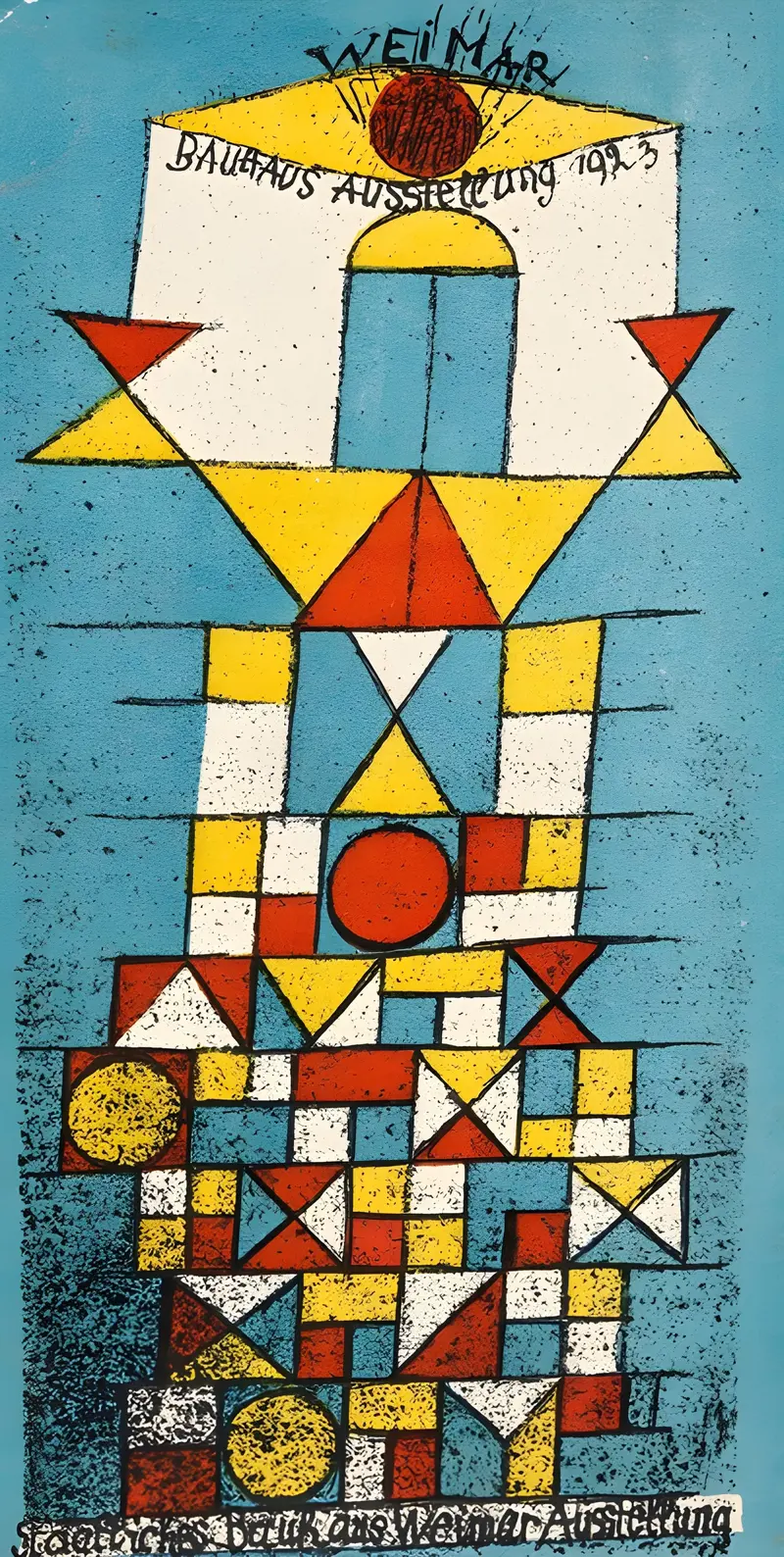 Paul Klee's 'Die erhabene Seite' features abstract forms and vibrant colors.