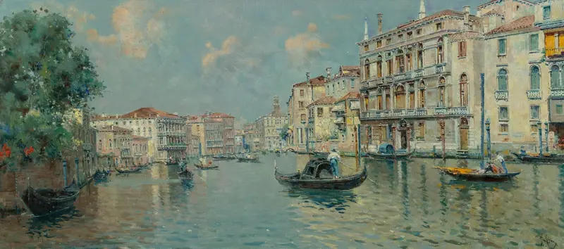 Grand Canal, Venice, oil on canvas by Antonio María de Reyna Manescau