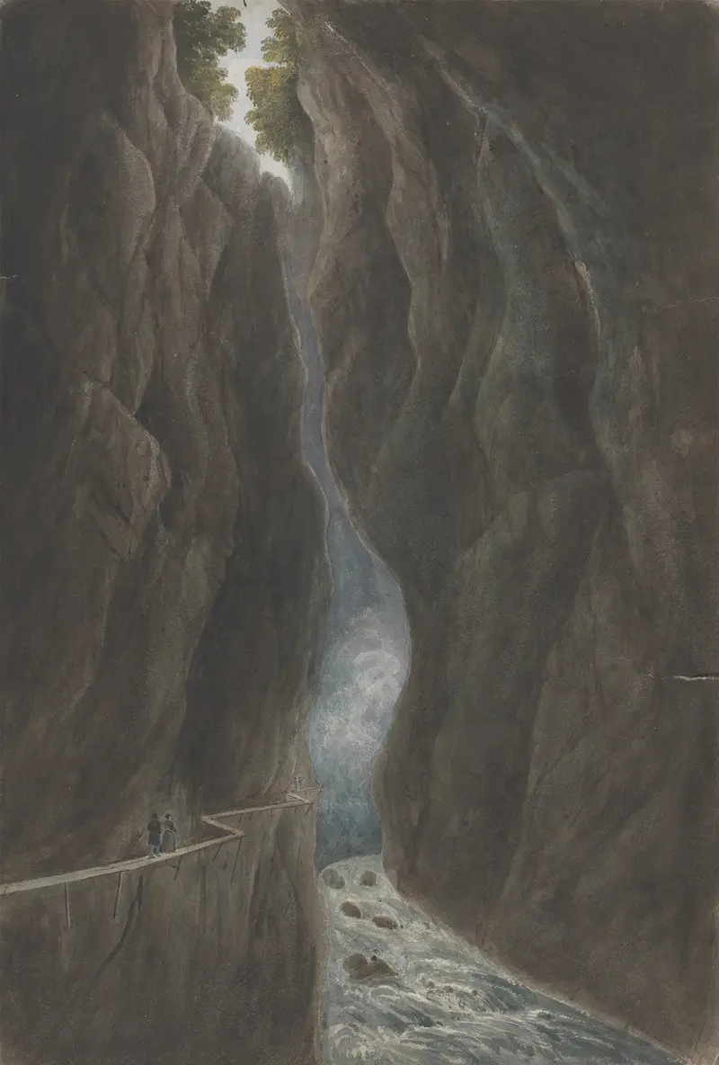 Landscape depicting a village in Switzerland by Isaac Weld, Romanticism