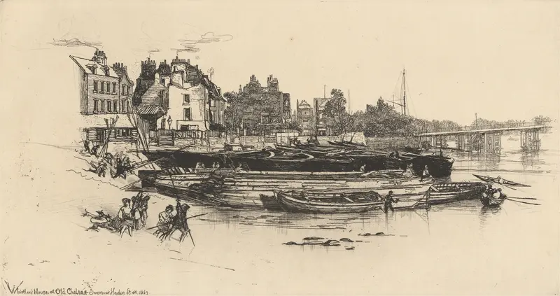 Whistler’s House at Old Chelsea, etching by Francis Seymour Haden