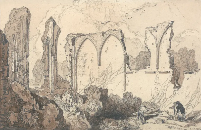 Ruin behind the Free School by John Sell Cotman, oil painting
