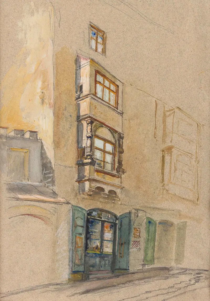 Architecture of Patrizierhaus in Wien by Marie Egner, oil painting