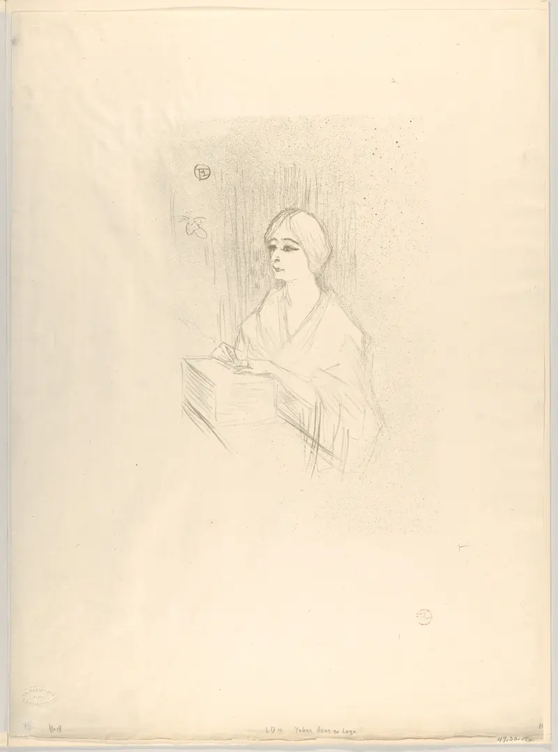 A depiction of Léonie Yahne in her dressing room by Henri de Toulouse-Lautrec.