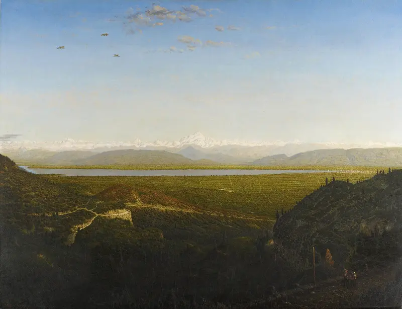 Landscape oil painting of Mont Blanc by Théodore Rousseau