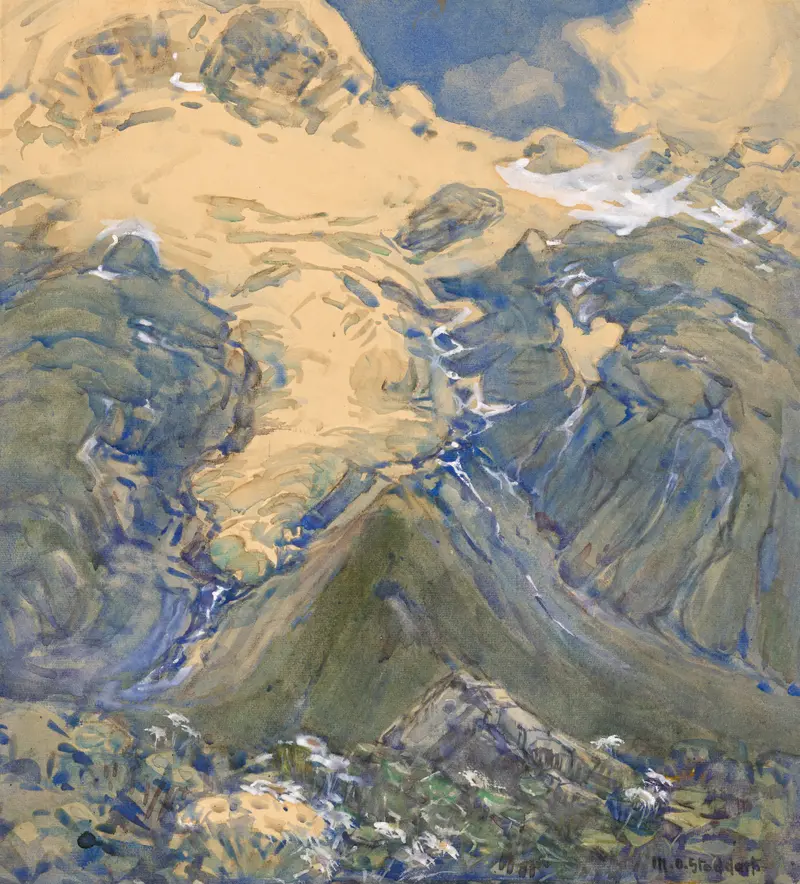 Stocking Glacier from Hooker Valley, oil on canvas by Margaret Stoddart
