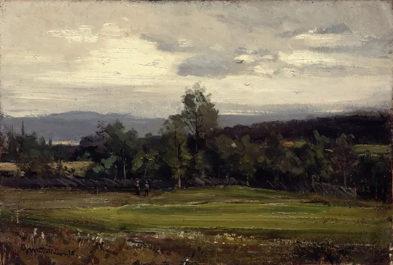 Fields at Hedmark in Summer, oil on canvas by Gerhard Munthe, depicting vibrant summer fields.