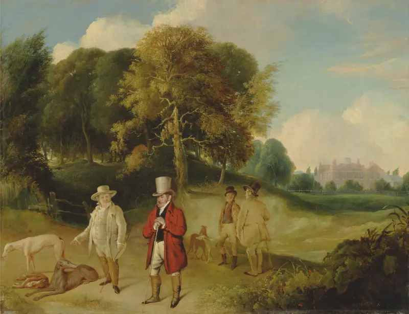 J.M.W. Turner and Walter Fawkes at Farnley Hall, oil on canvas by John R. Wildman