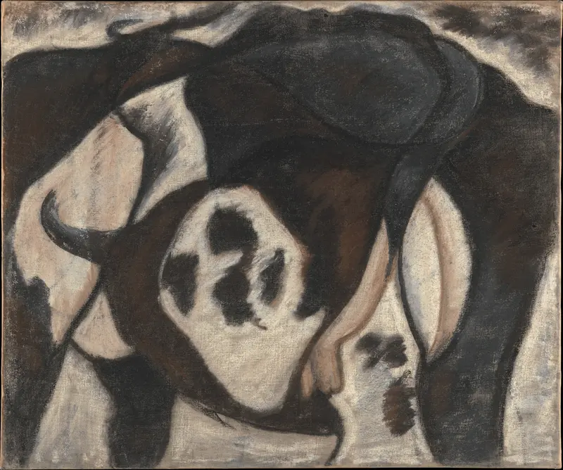 A modernist depiction of a cow by Arthur Dove.