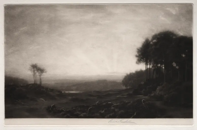 Landscape by George Percival Gaskell, impressionism, depicting a lush natural scene