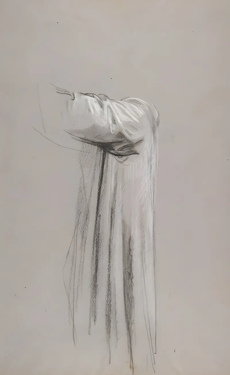 Drapery Study for a Monk by Isidore Pils showcases intricate fabric folds.