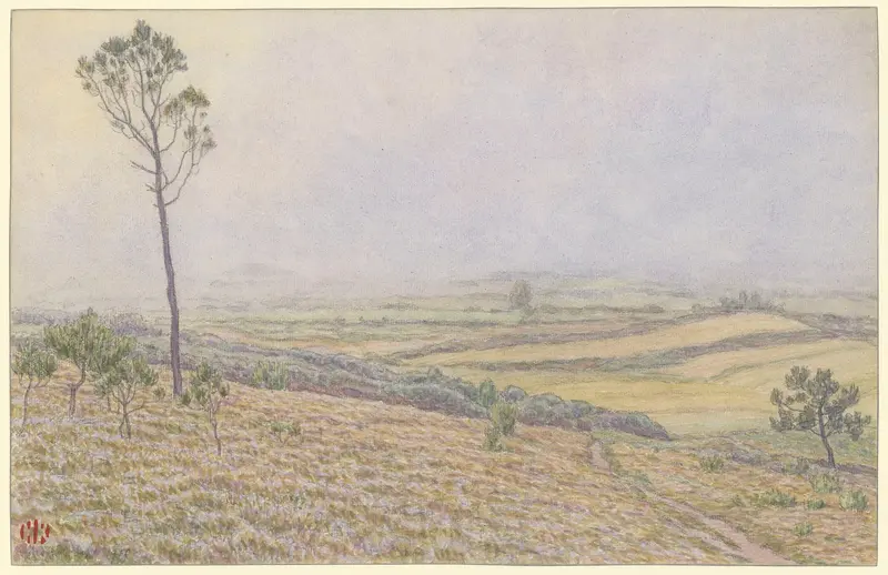 Foggy landscape by Henri Rivière, Impressionism