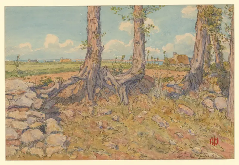 Loguivy by Henri Rivière, depicting a tranquil marine landscape, oil painting