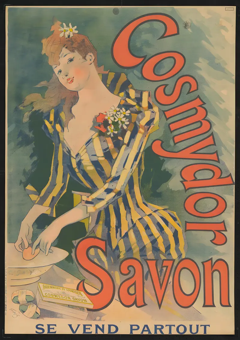 This painting features vibrant colors and intricate design typical of Art Nouveau.
