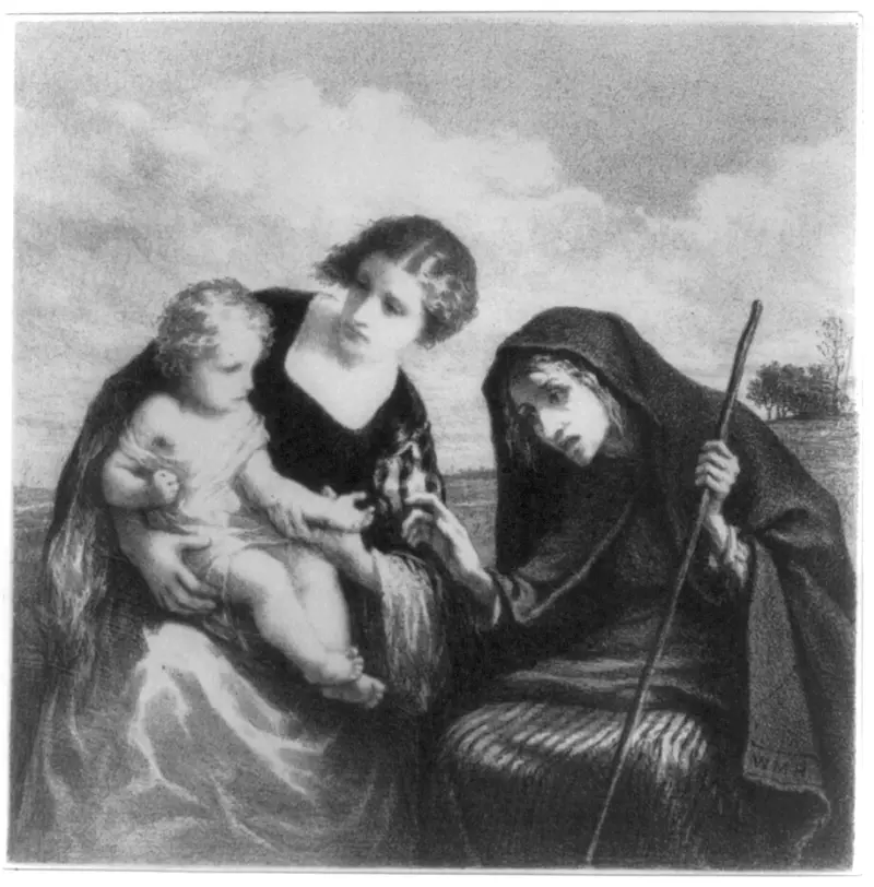 A captivating scene depicting a fortune teller and her client.